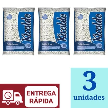 Feijão Branco Kicaldo Tipo 1 Pacote 1kg Kit 3