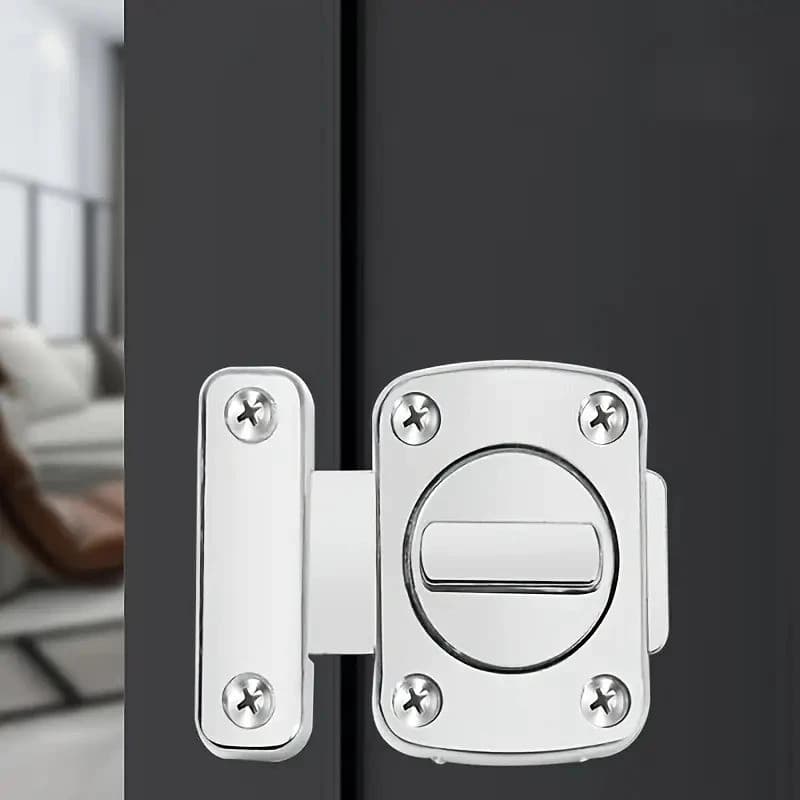 Trava de Porta em Aço Inox Fechadura de Segurança Anti Roubo Fácil Instalação