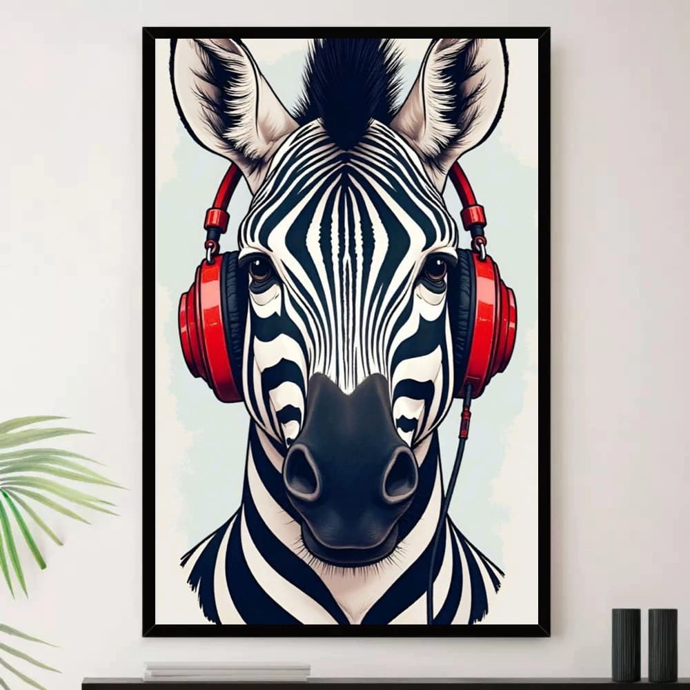 Quadro Placa Decorativa Arte de Alto Contraste Cores Vibrantes em Preto e Branco