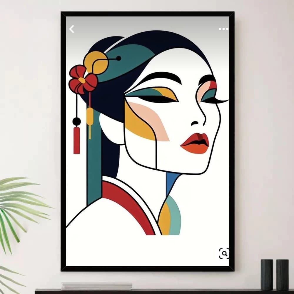Quadro Placa Decorativa Arte Minimalista Neutra Cores Vibrantes em Bege e Branco