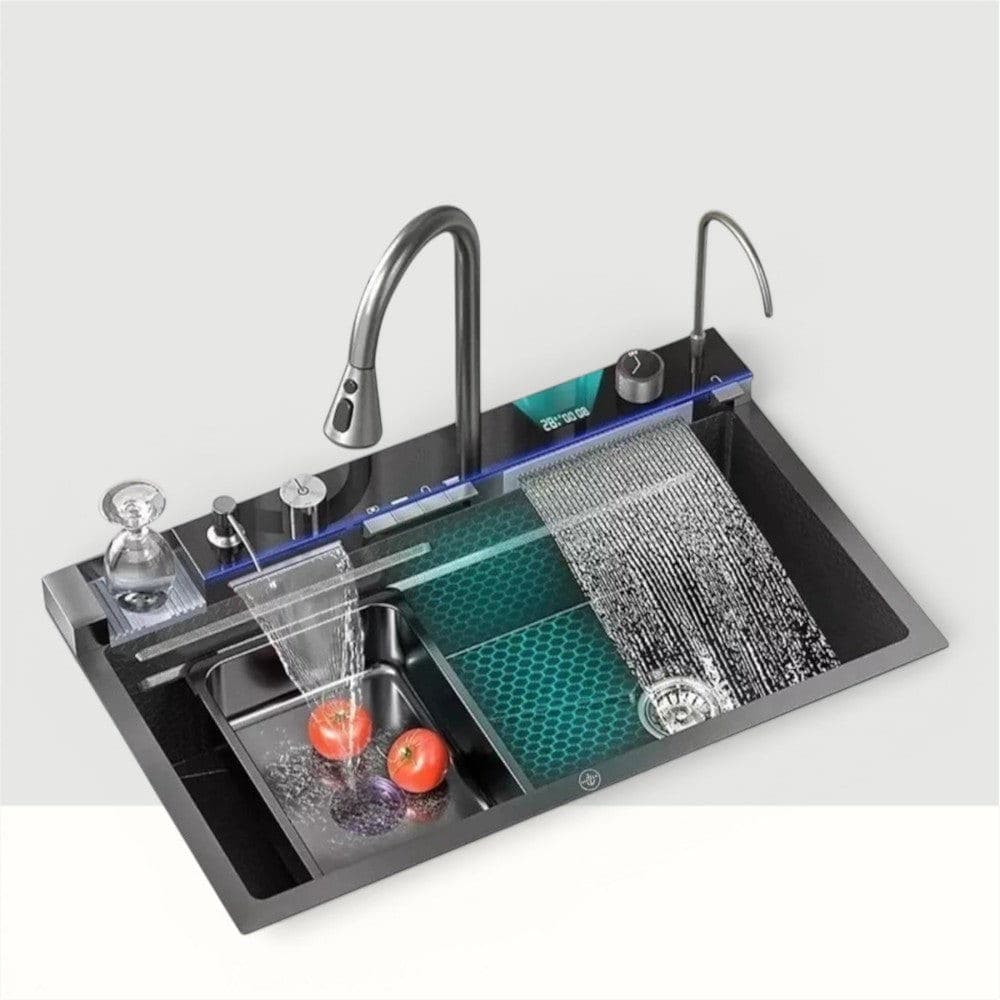 Cuba Cozinha Inox Gourmet Digital com Torneira Acoplada - Preto
