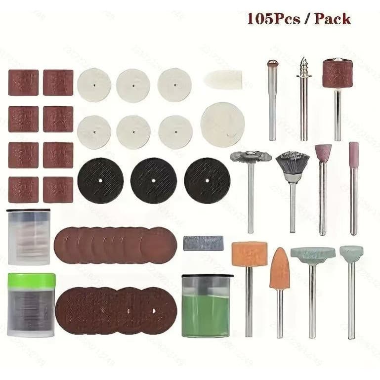 Kit105 Acessórios Essenciais para Micro Retifica Completo PadrÃo Dremel Multimarcas Vendido(s) - Variação: