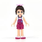 Lego Minifigure Friends Naomi, Magenta Layered Skirt, White