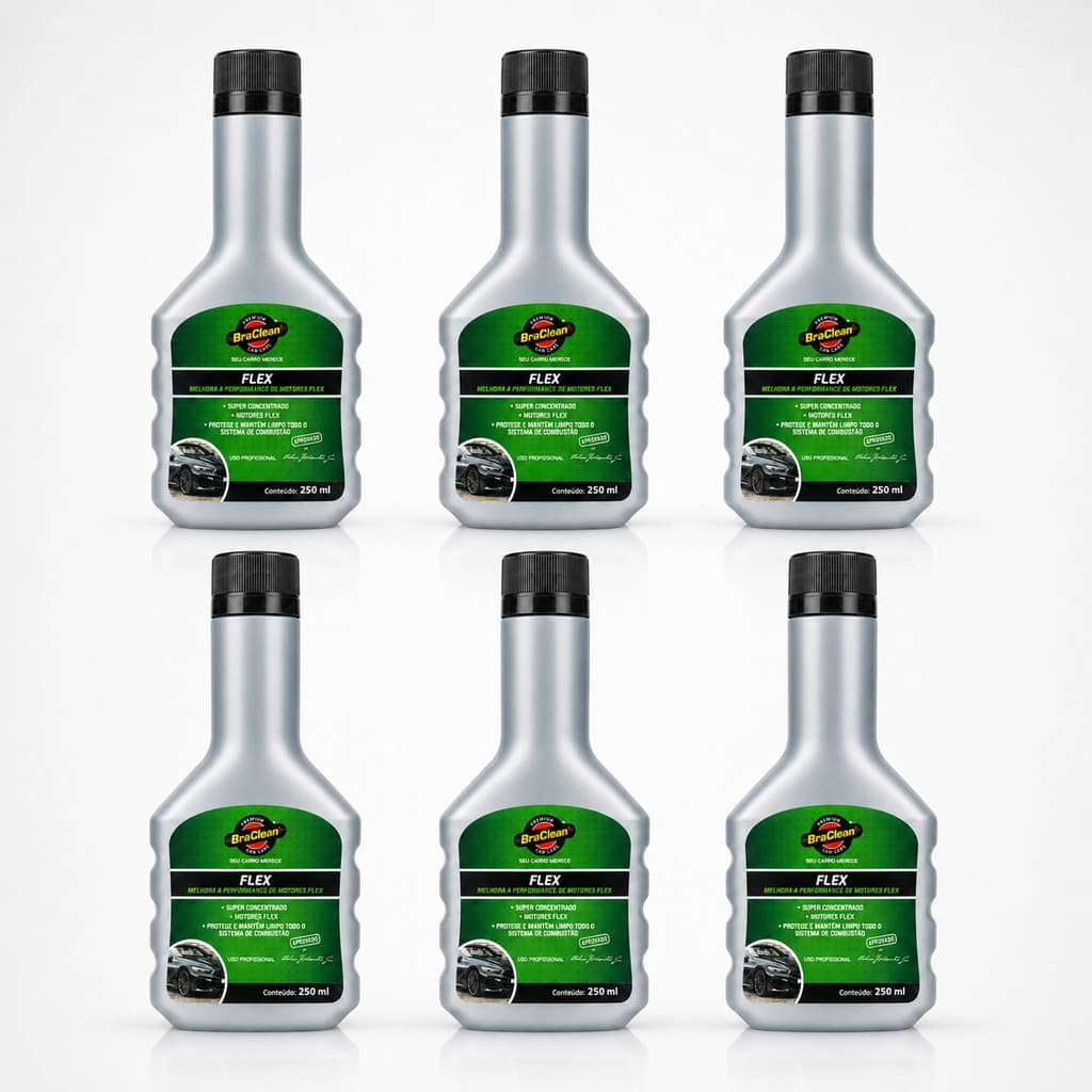 Aditivo Para HB20 Flex BraClean 250ml Kit 6 Unidades Uso Automotivo Via Tanque Motor Em Dia