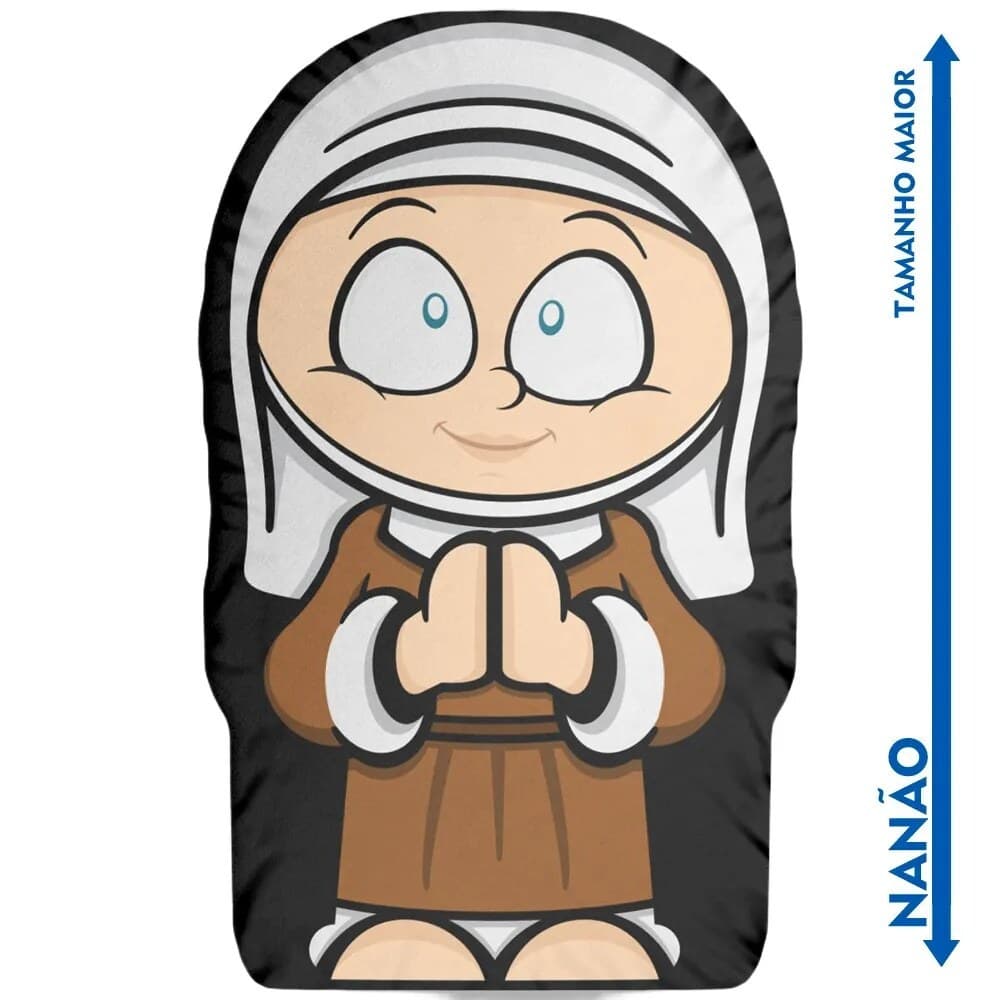 Nanão Boneco Almofada Santa Alice Santinhoz - Almofada Decorativa - Antialérgica - 36cm