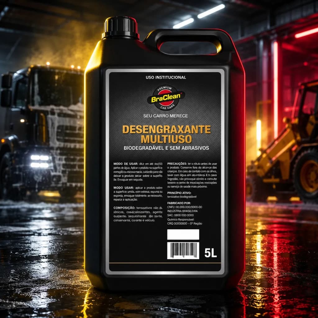 Desengraxante BraClean 5L Peças Rodas Pneus Chassi Uso Automotivo E Oficina Frota Veicular