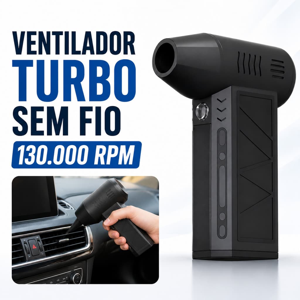 Ventilador Soprador de Ar Turbo 130000 Rpm Sem Fio Portátil