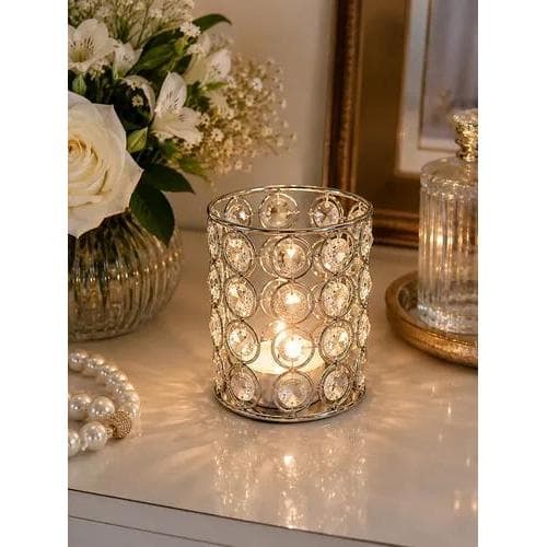 Lamparina Castiçal De Cristal Vulcânico H9 L8cm - SAS7245 LAMPARINA CRISTAL H9 L8