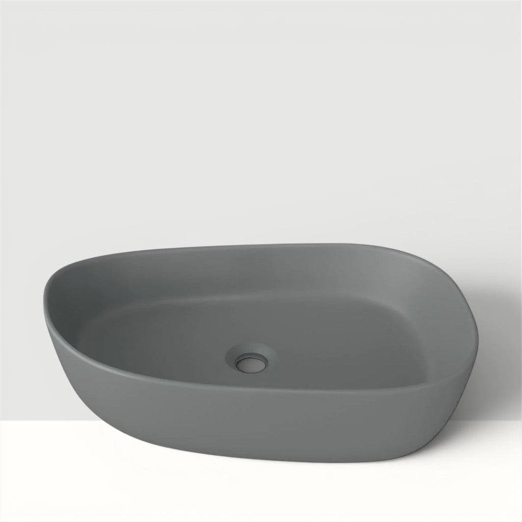 Cuba Banheiro Oval 52x40 Sobrepor - Cinza