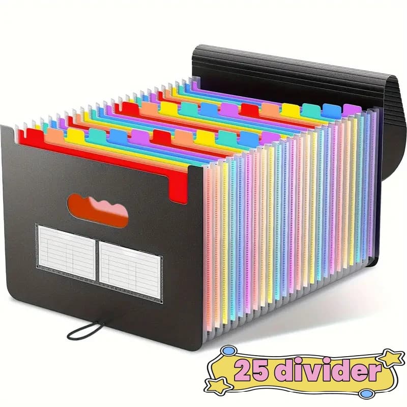 Pasta Arquivo Organizadora Expansível Divisórias Documentos 25 divisorias mil+ Vendido(s) - Variação: