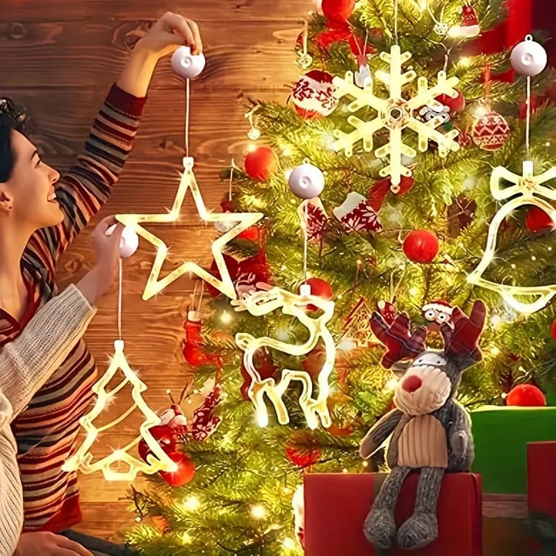 Luzes de Natal led Luzes de decoração de ventosa de Natal para festa Vendido(s) - Estrela de cinco pontas