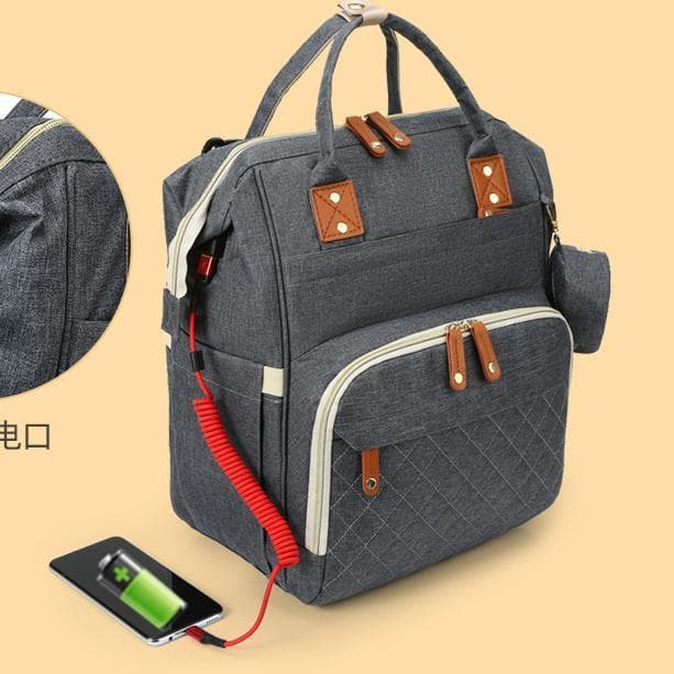 Bolsa Portátil Para Mamãe Mochila Leve Multifuncional Grande Capacidade Bolsa De Maternidade Para Mamãe no Pix - Cinza