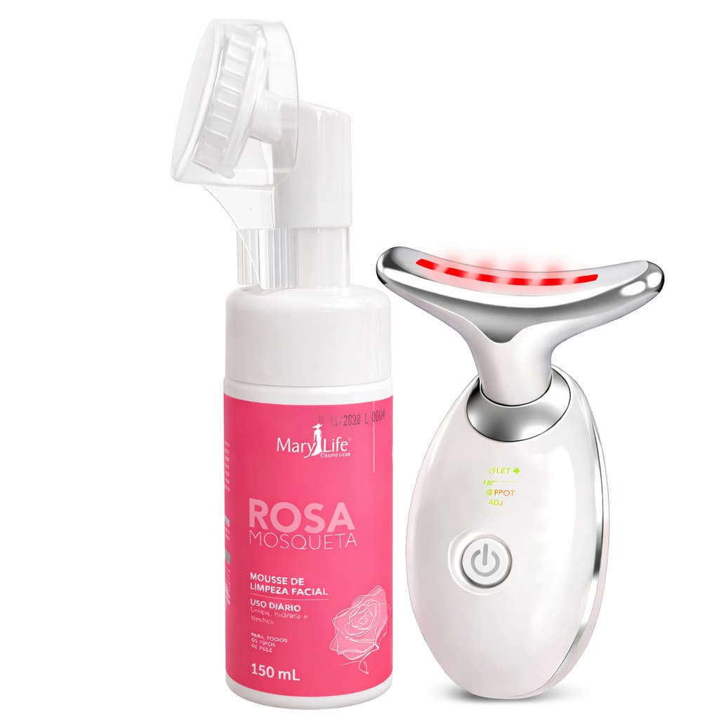 Kit Spa Facial Mousse Limpeza Niacinamida + Massageador Facial