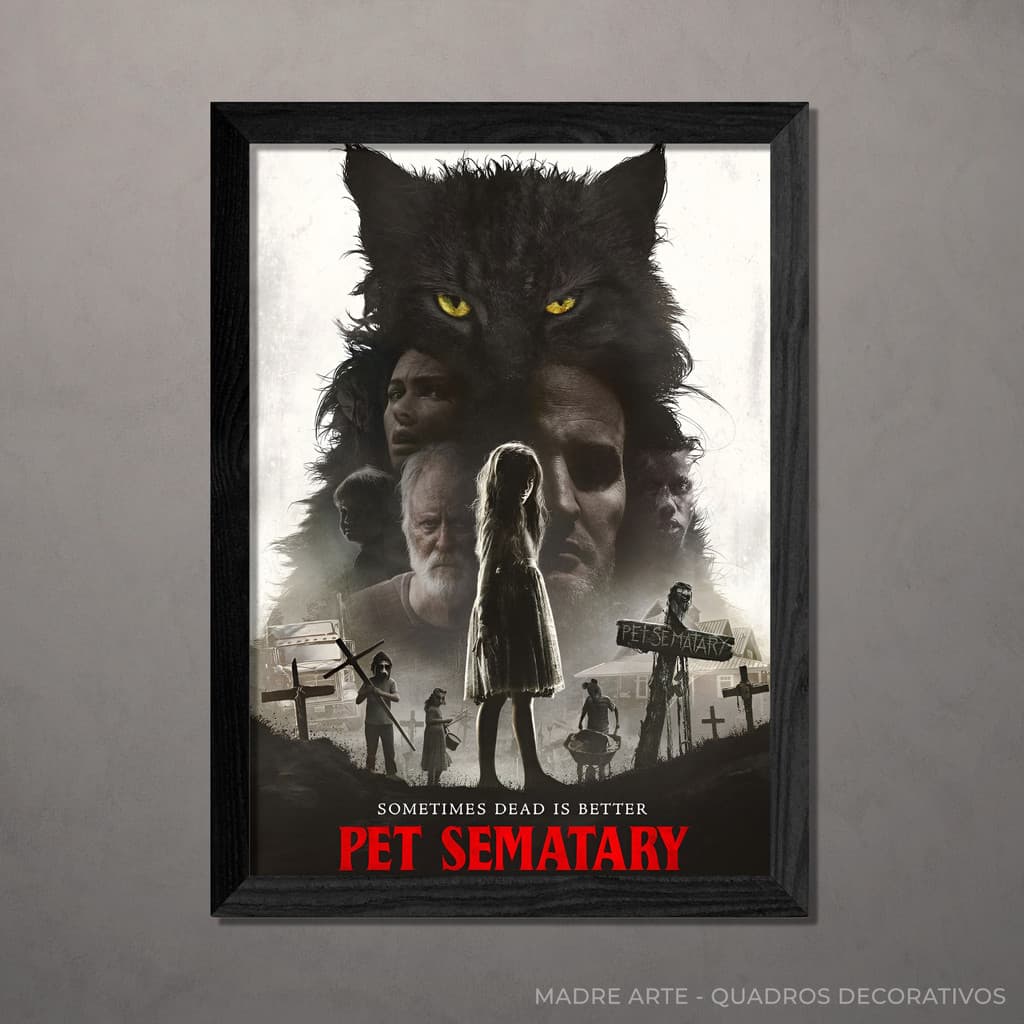 Quadro Decorativo Cemitério Maldito A4 Com Vidro