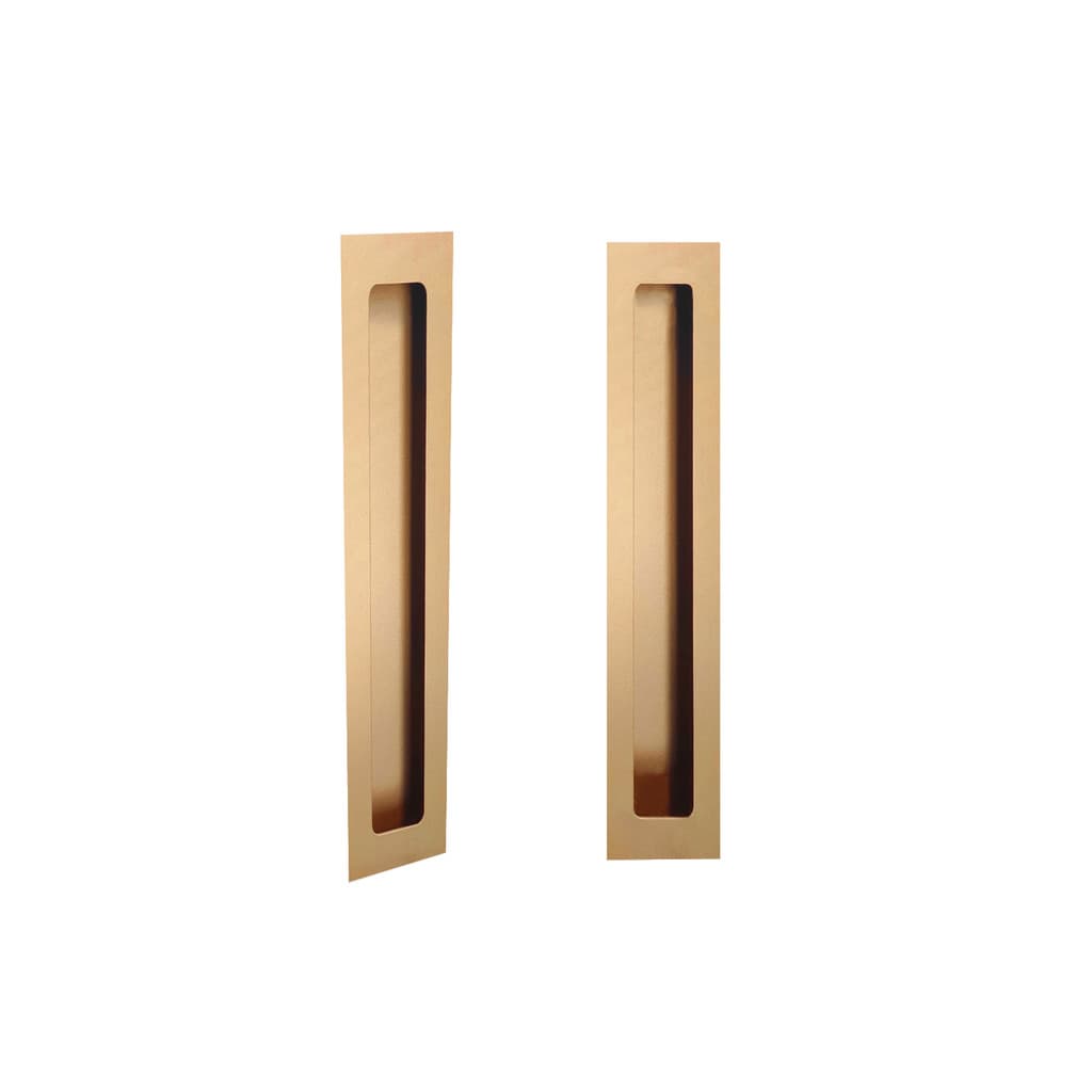 Puxador Concha/Cava 30cm Em Aço Inox Cor Dourado Zen (2un)