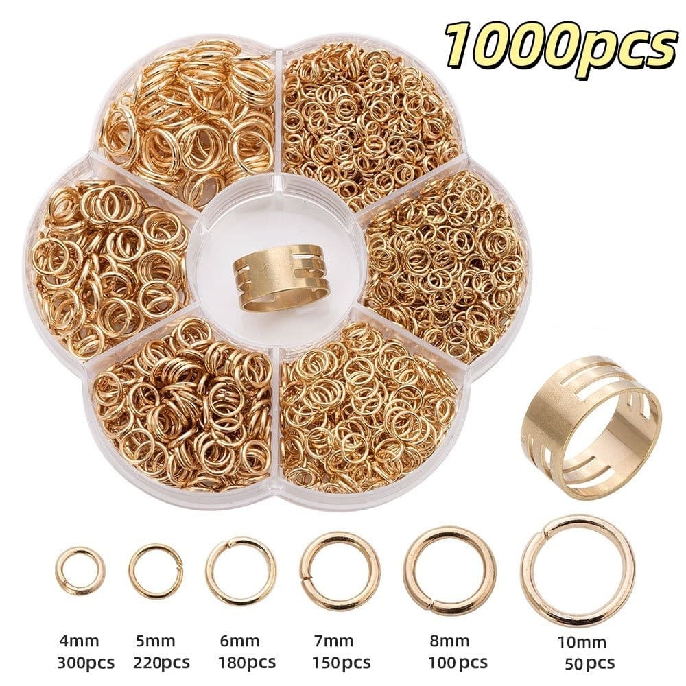 Kit De Argola Elo Metal Materiais Para Fazer Joia 1000pcs Vendido(s) - Dourado
