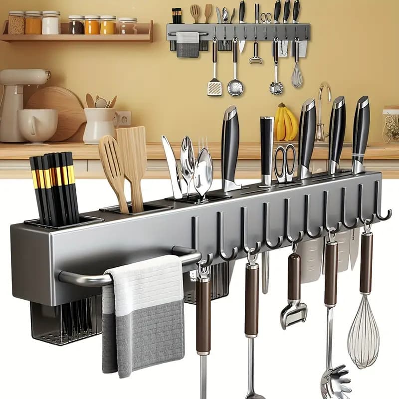 Suporte Para Armazenamento De Facas Ganchos Talheres Utensílios De Cozinha Vendido(s) - Variação: