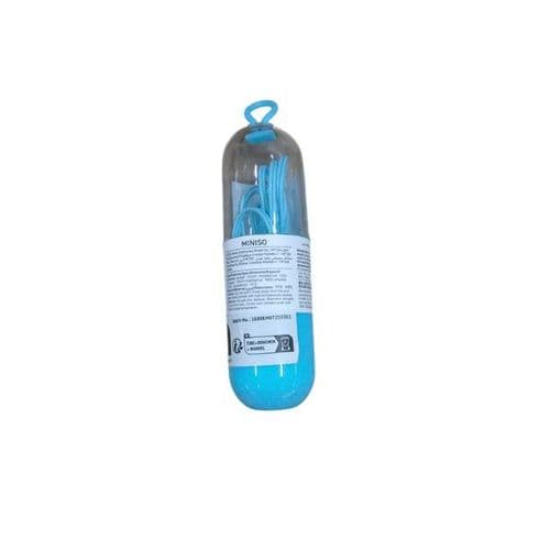 Fone de Ouvido com Fio e Estojo Conector P2 - Azul Claro Entrega Rápida – MINISO