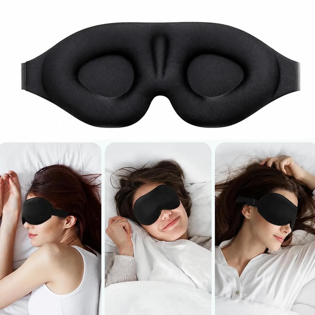 Máscara de Dormir 3D Blackout Confortável para Dormir e Viagem