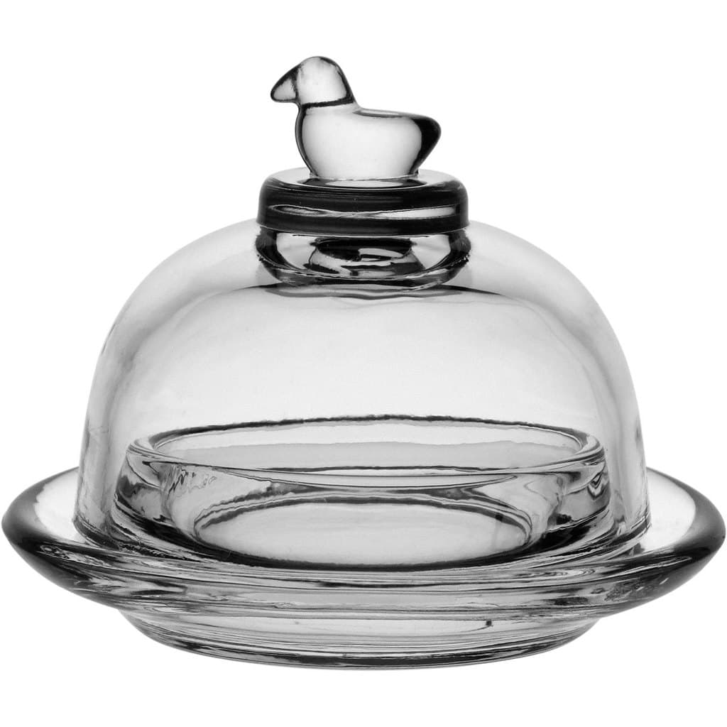 Queijeira Vidro 7x9x9cm Transparente Home&Co Com Tampa Servir Queijo Manteiga Mesa