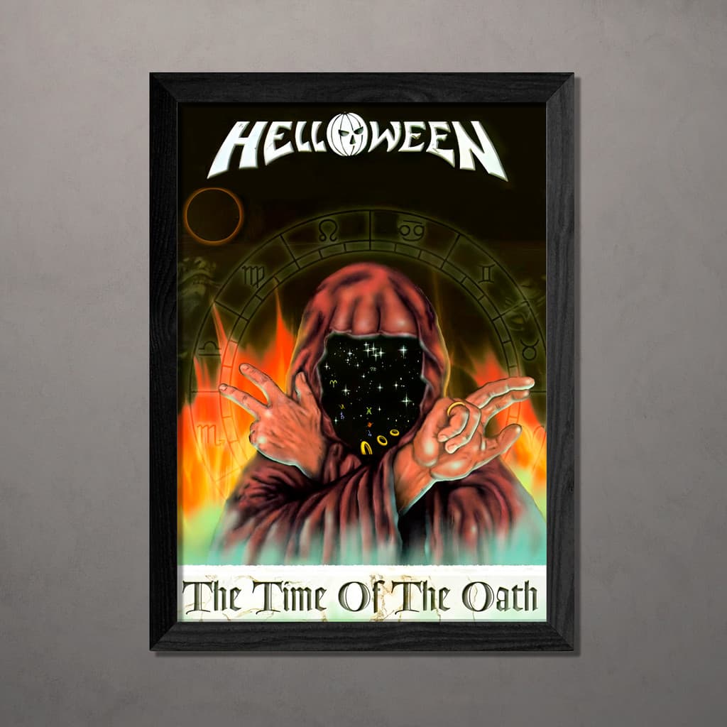 Quadro Helloween The time Of the Oath A4 Com Vidro
