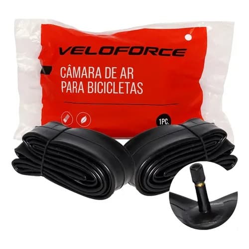 Kit 2 Camara De Ar Aro 20 Veloforce Para Bicicleta Bmx E Cross Schrader Preto