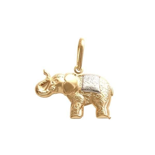 PINGENTE ELEFANTE ESTAMPADO DUPLO 25MM COM RÓDIO