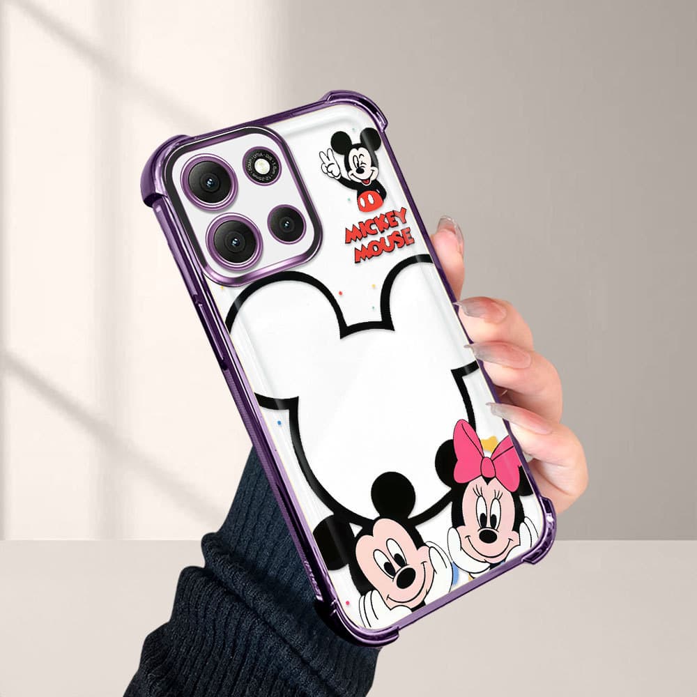 Capinha Anti-Queda Transparente Para Motorola Moto G86 5G Capa De Celular Macia Mickey FS0944