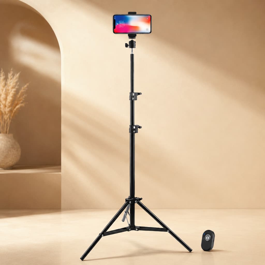Tripé Universal para Celular Camera e Webcam 2.10m Tripe Profissional