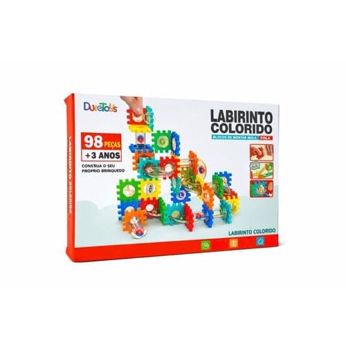 Labirinto Colorido 98 Peças Dute Toys Blocos de Montar Educativo