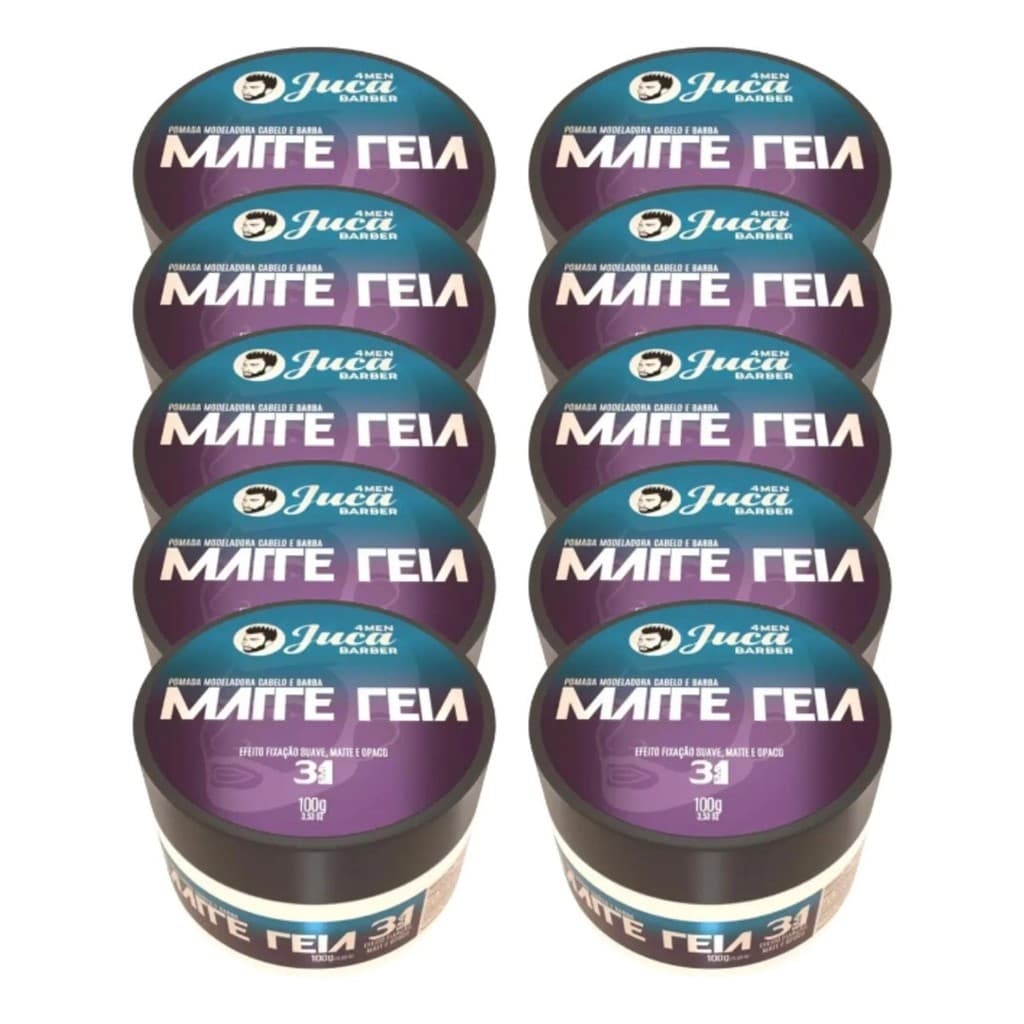 Kit 10un Pomada Modeladora Capilar 100g Matte Teia Juca