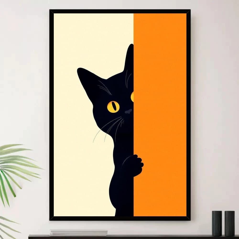 Quadro Placa Decorativa Composição Vibrante Formas Orgânicas em Branco e Laranja