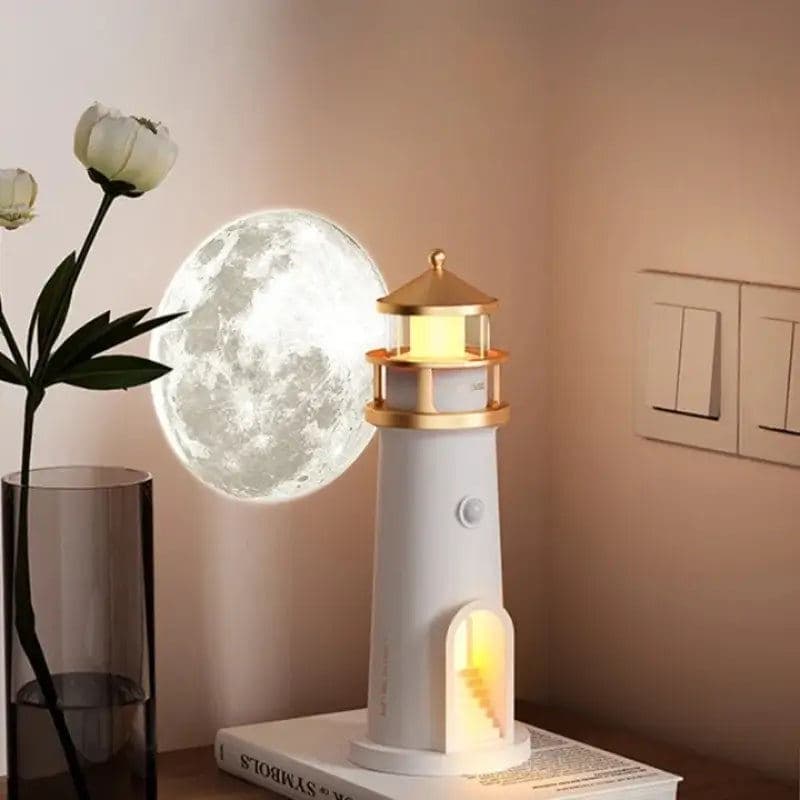 Luminária de Mesa Decorativa Projetor Luar LED com Controle Remoto