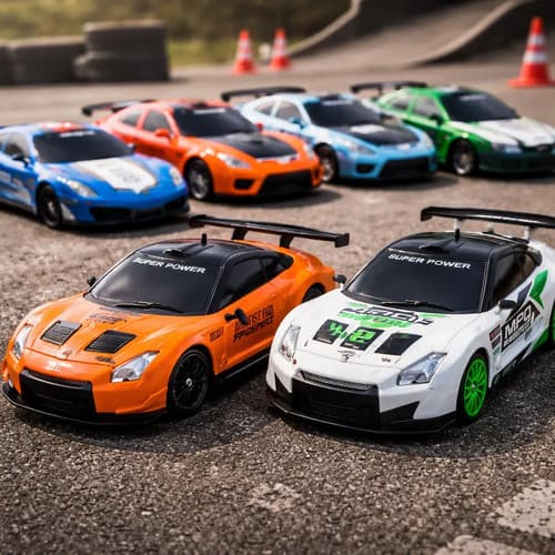 Carrinho Drift 1:24 4WD com Controle Remoto e Pneus Extras