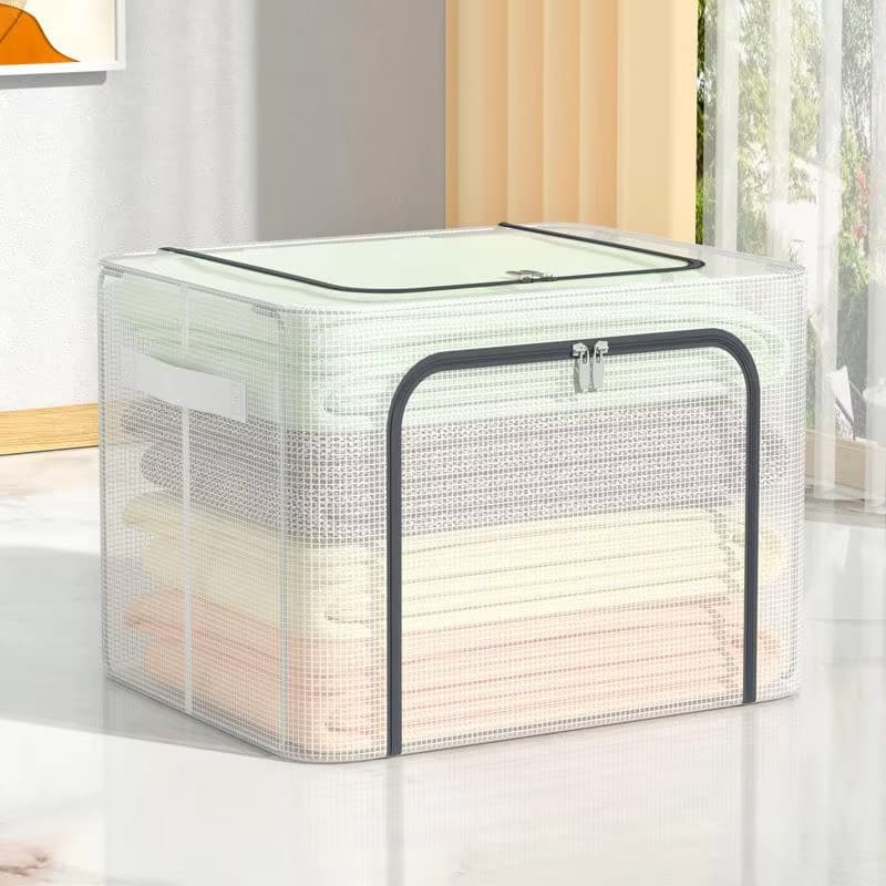 Caixa Organizadora Transparente 24L 66L 100L c/ Zíper PVC, À Prova d'Água e Umidade, para Casa e Guarda-Roupas Avaliação
