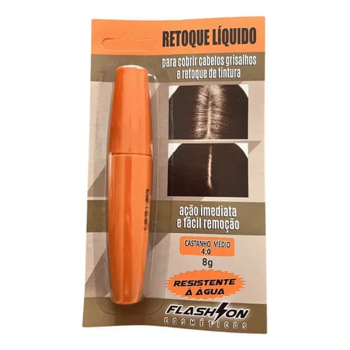 Retoque Capilar Líquido Flash On Castanho Médio 8ml 4 Castanho