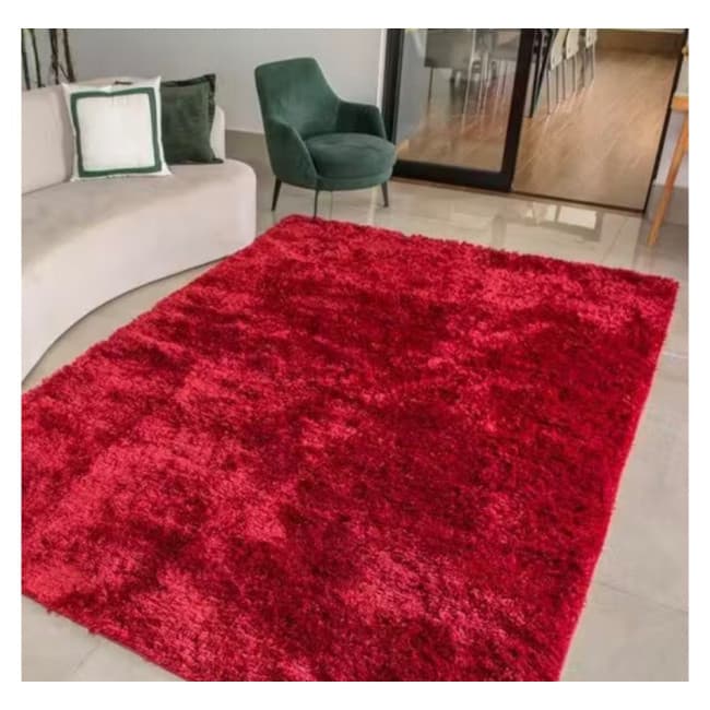 Tapete Felpudo Vermelho para Sala e Quarto 1,00x1,40m