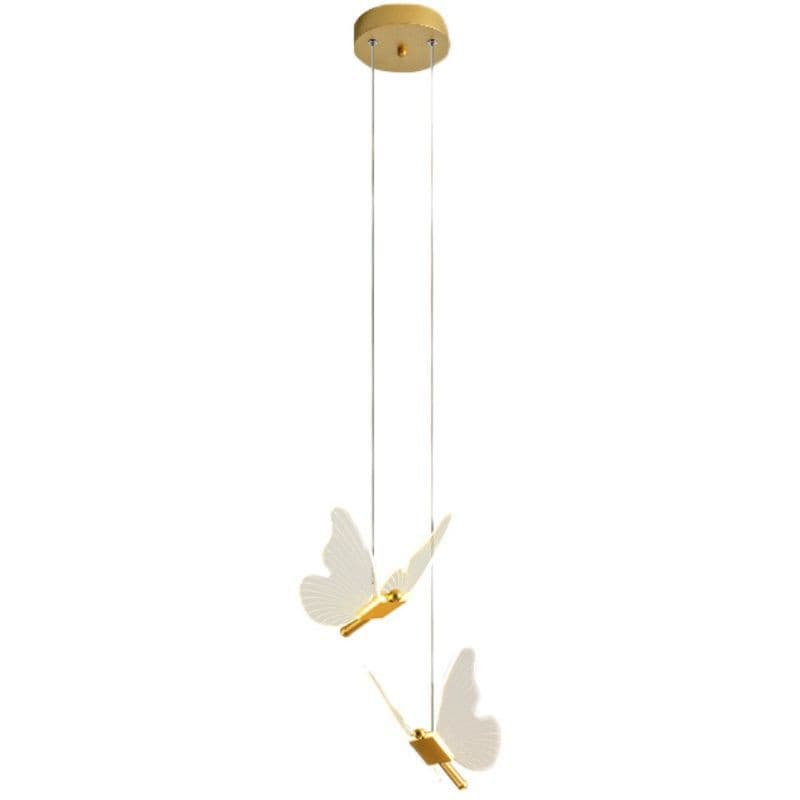 Pendente Dourado Borboleta De Luz LED de 3 cores em 1 luminária de teto do quarto Bivolt no Pix 4.97 Luz borboleta única
