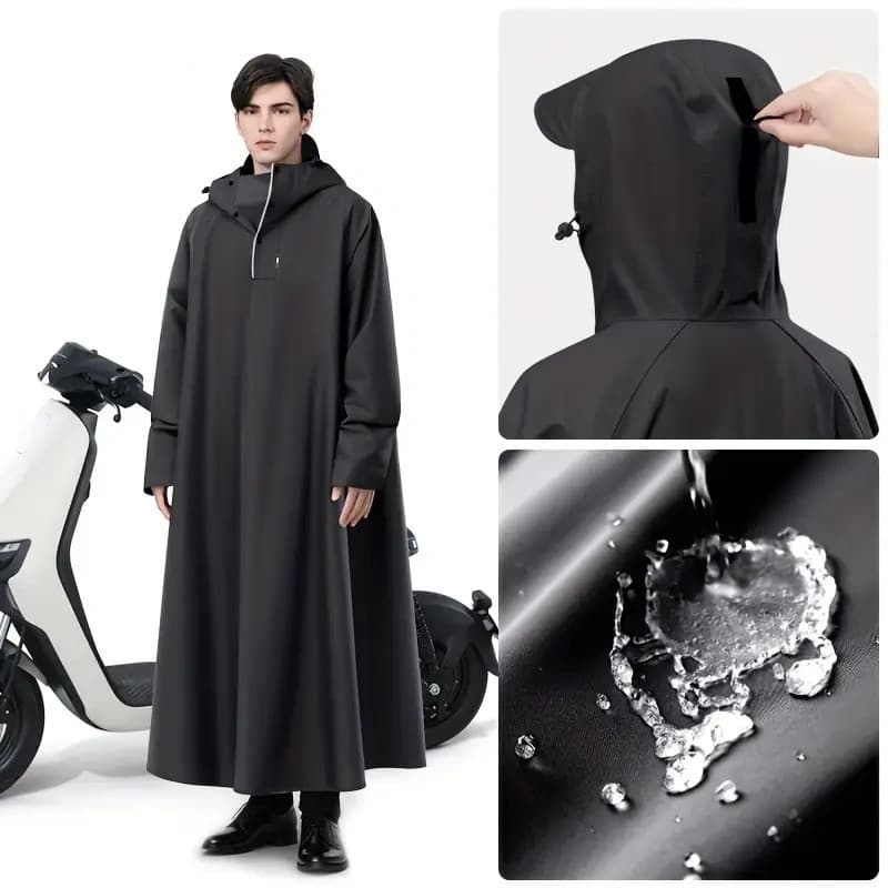 Capa de Chuva Impermeável e Respirável de Manga Comprida Para Motocicleta em Tecido Oxford, Unissex Vendido(s) - Cáqui X