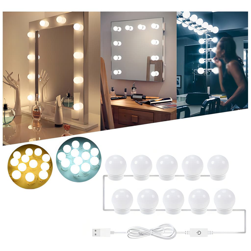 Kit 10 Lampadas Luz Camarim 3 Cores Led Auto-colantes Bivolt