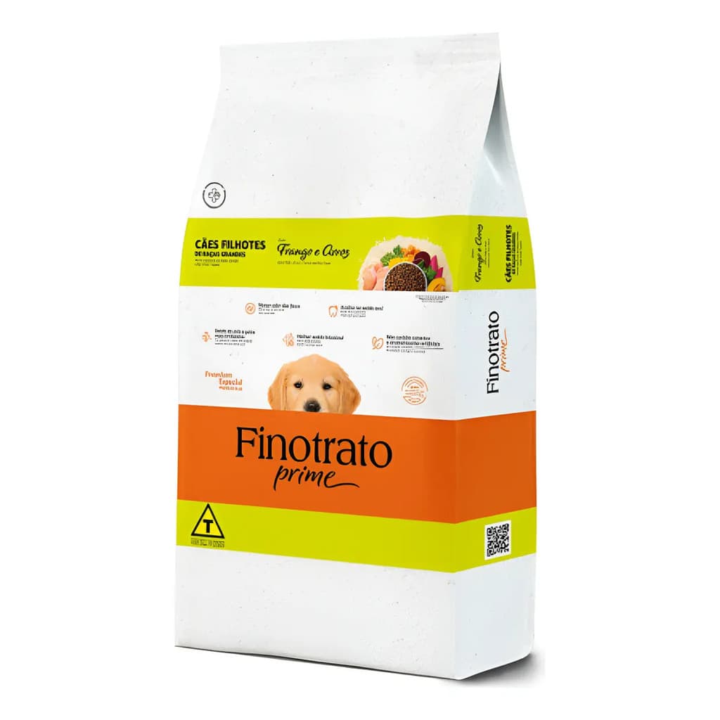 Finotrato Prime Ração Cães Filhotes Porte Grande Sabor Frango 15kg