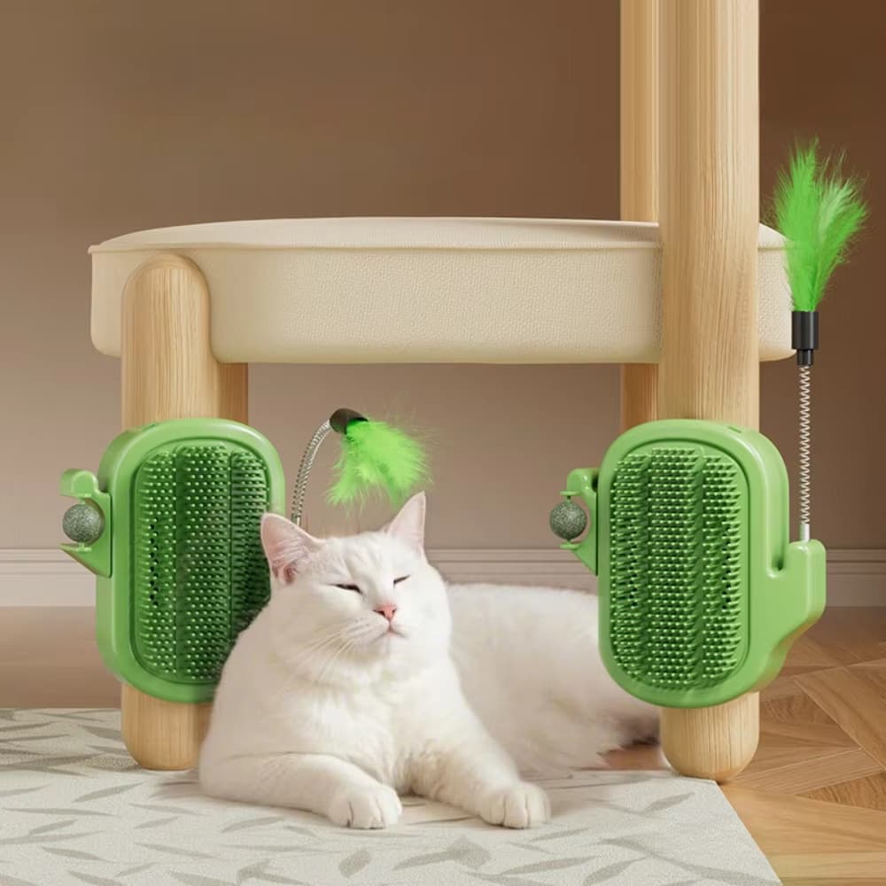 Brinquedo para gatos com guizo, em formato de cacto, com pelos e borracha, para auto-estimulação Vendido(s) - Variação: