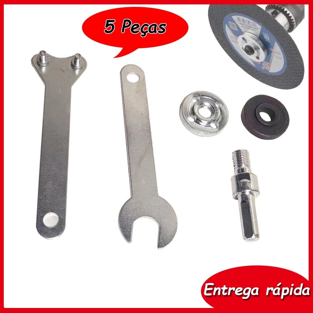 Kit Adaptador 5 em 1 Conversão Furadeira Elétrica de rebarbadora de conversão M10 10mm