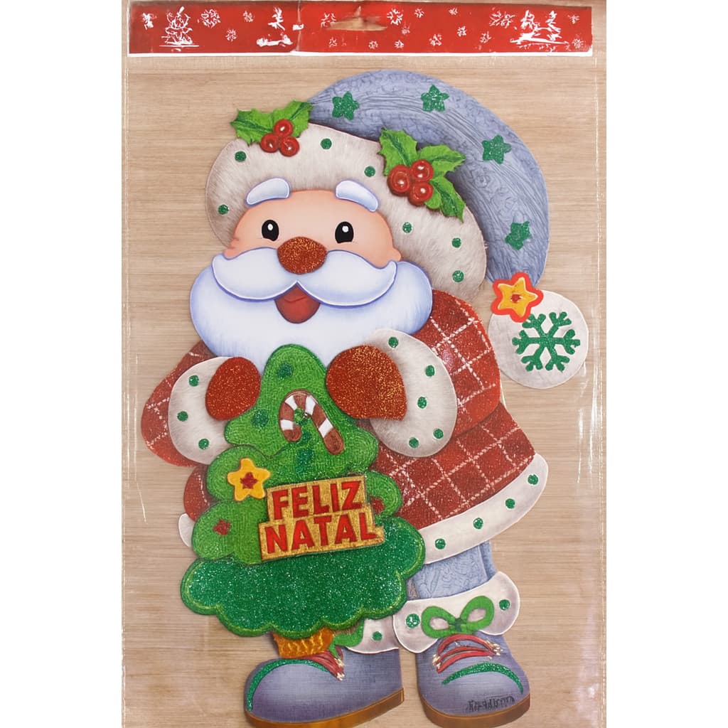 Adesivo Decoração Enfeites de Natal Papai Noel Natalino