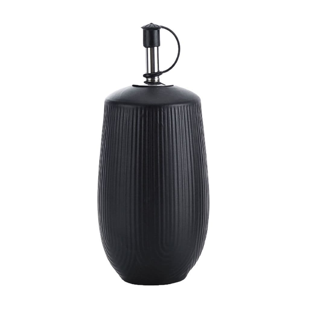 Azeiteiro 250ml Cerâmica Preta com Bico Dosador Antigotejamento