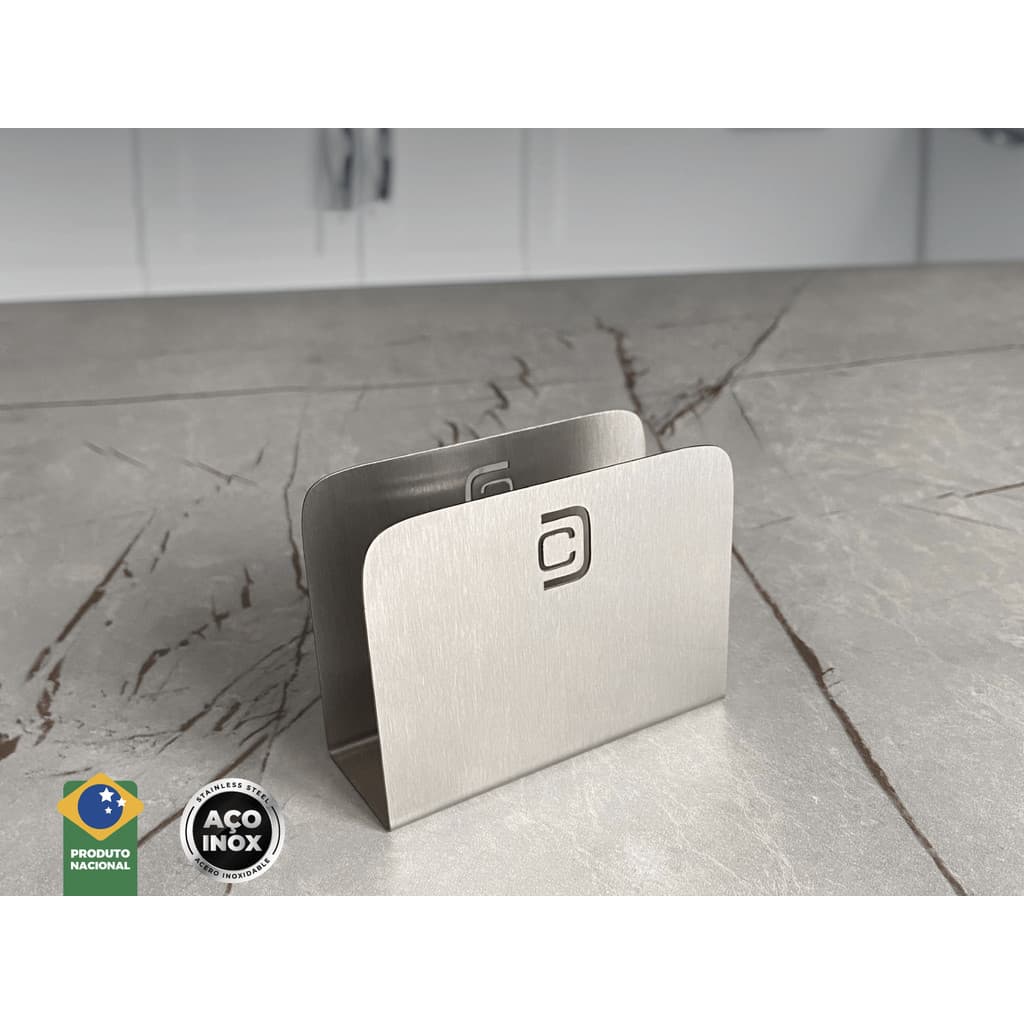 Kit 10 Porta Guardanapo Aço Inox Escovado Mesa Casa Bar Restaurante
