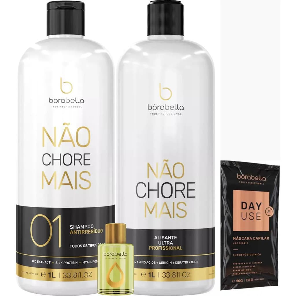 Borabella Kit Escova Progressiva Não Chore Mais - Litro