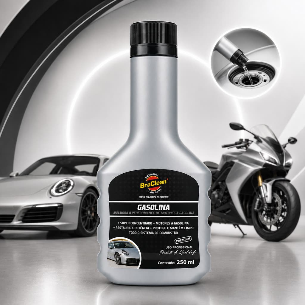 Aditivo Gasolina BraClean 250ml Para Yamaha Lander 250 Manutenção Preventiva Moto Via Tanque