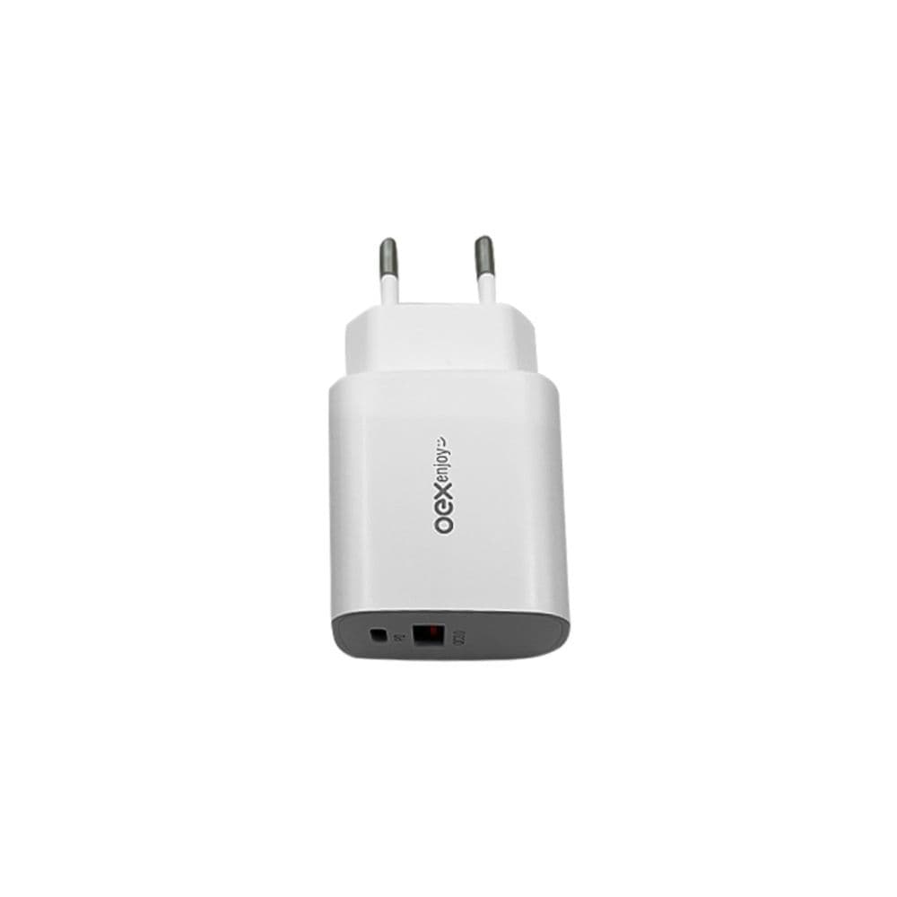 Carregador De Tomada 20W Power Delivery Entrada Tipo C e USB Carga Rápida Simultânea Bivolt