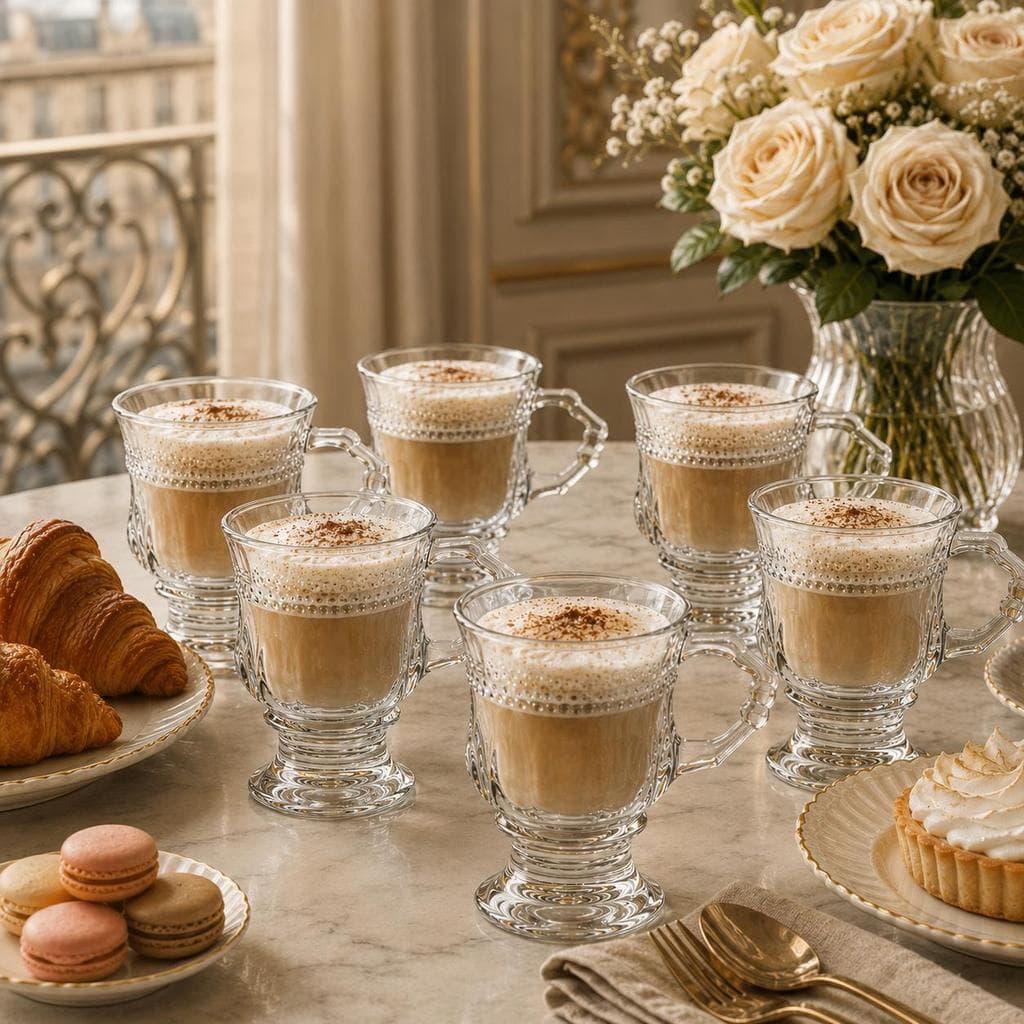 Kit Taças de Vidro com Alça 145 ml para Café e Cappuccino | 2, 4 ou 6 Unidades